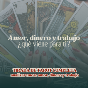 imagen de tirada de tarot del amor, dinero y trabajo